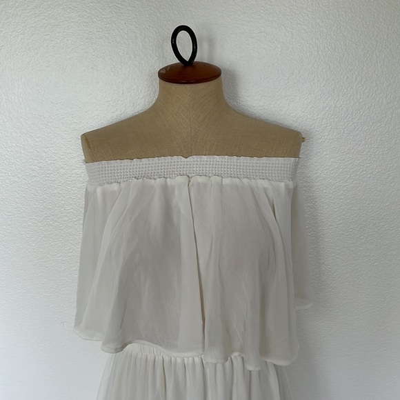 Show Me Your Mumu Hacienda Maxi Dress Wedding Cake Chiffon Size L - Picture 4 of 9